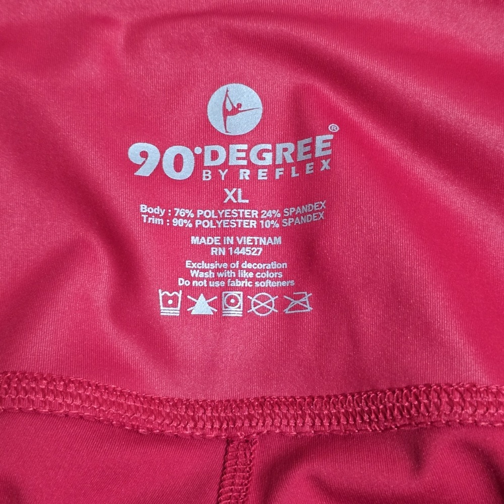 NWT 90 Degree By Reflex Leggins Womens XL Scorpio Red Straight Leg New - Picture 5 of 8